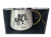 KUBEK PORCELANOWY KOT SYBERYJSKI