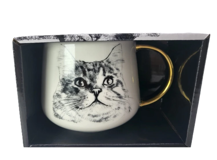 KUBEK PORCELANOWY KOT SYBERYJSKI
