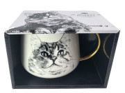 KUBEK PORCELANOWY KOT SYBERYJSKI
