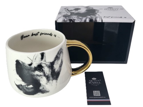KUBEK PORCELANOWY OWCZAREK NIEMIECKI
