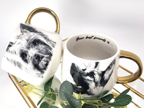 KUBEK PORCELANOWY OWCZAREK NIEMIECKI