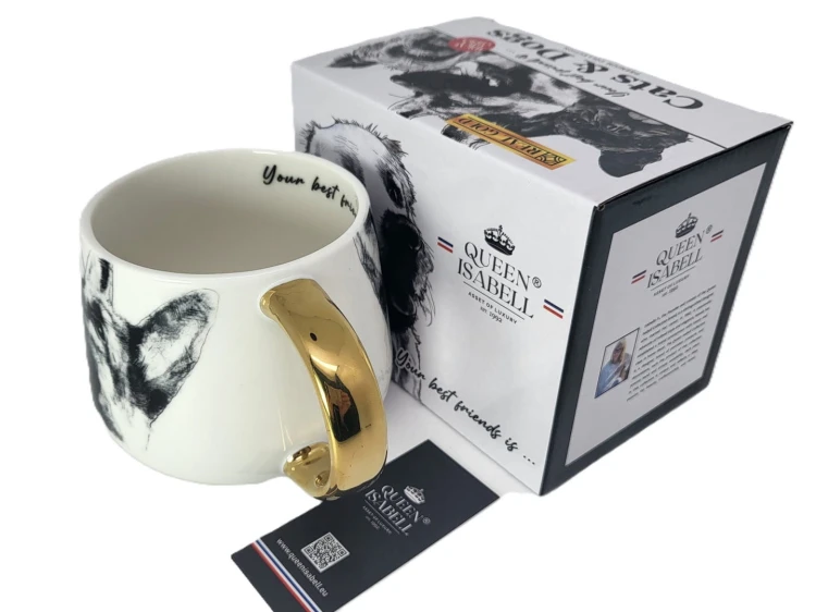 KUBEK PORCELANOWY OWCZAREK NIEMIECKI
