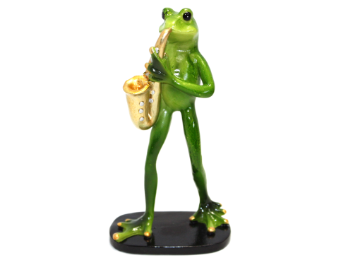 FIGURKA ŻABA Z SAKSOFONEM 18,5CM