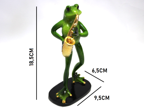FIGURKA ŻABA Z SAKSOFONEM 18,5CM