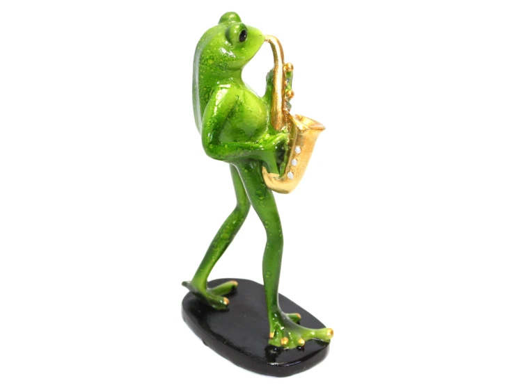 FIGURKA ŻABA Z SAKSOFONEM 18,5CM