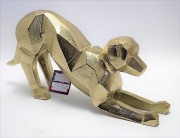 FIGURKA PIES ZŁOTY GEOMETRYCZNY METAL 14,5X30CM