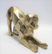 FIGURKA PIES ZŁOTY GEOMETRYCZNY METAL 14,5X30CM