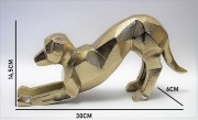 FIGURKA PIES ZŁOTY GEOMETRYCZNY METAL 14,5X30CM