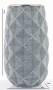 WAZON TŁOCZONY ZIELONY ZE ZŁOTYM WYKOŃCZENIEM 25CM