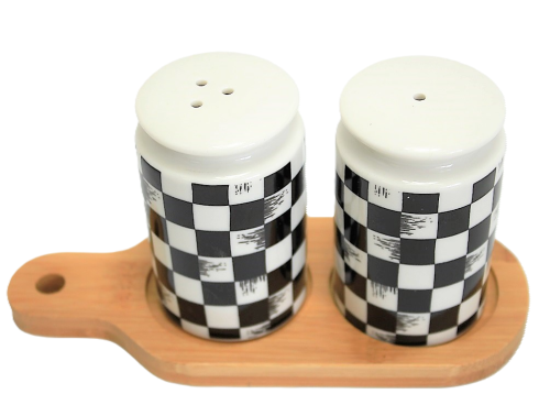 KOMPLET PRZYPRAWNIKÓW CERAMICZNYCH NA PODSTAWCE