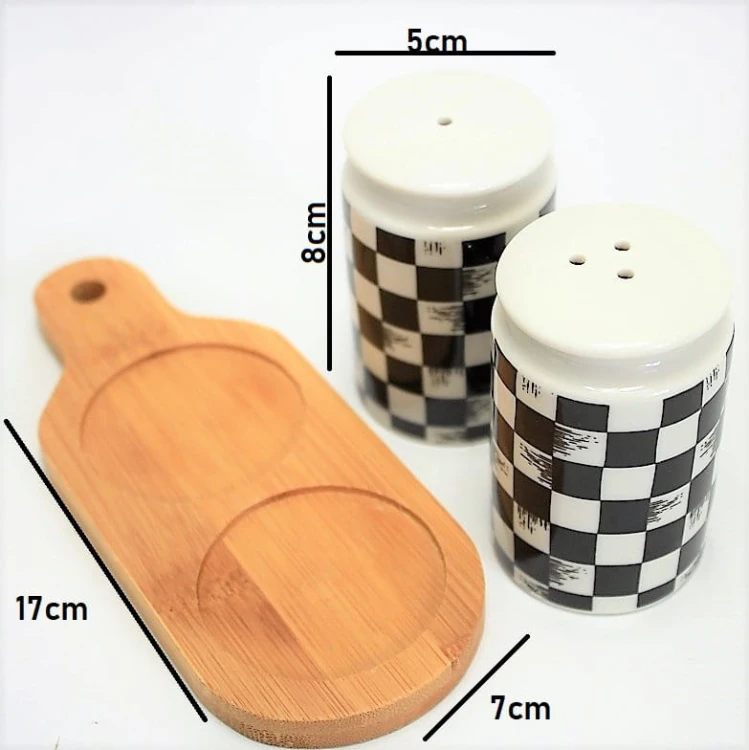 KOMPLET PRZYPRAWNIKÓW CERAMICZNYCH NA PODSTAWCE