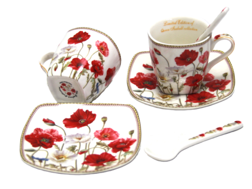 KOMPLET FILIŻANEK ESPRESSO Z ŁYŻECZKAMI MAKI 80ML