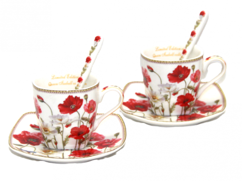 KOMPLET FILIŻANEK ESPRESSO Z ŁYŻECZKAMI MAKI 80ML
