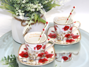 KOMPLET FILIŻANEK ESPRESSO Z ŁYŻECZKAMI MAKI 80ML