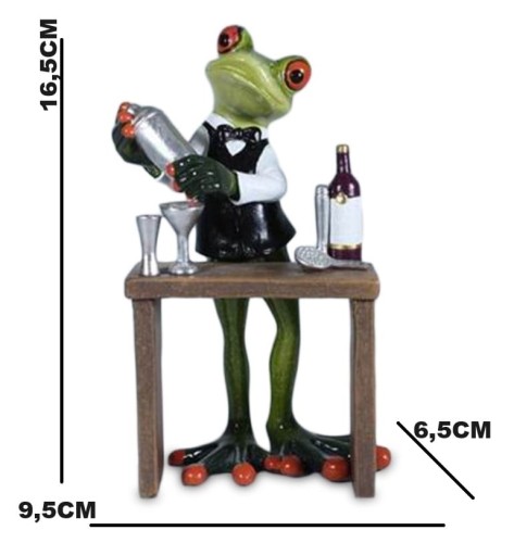 FIGURKA ŻABA BARMAN 16x9x6