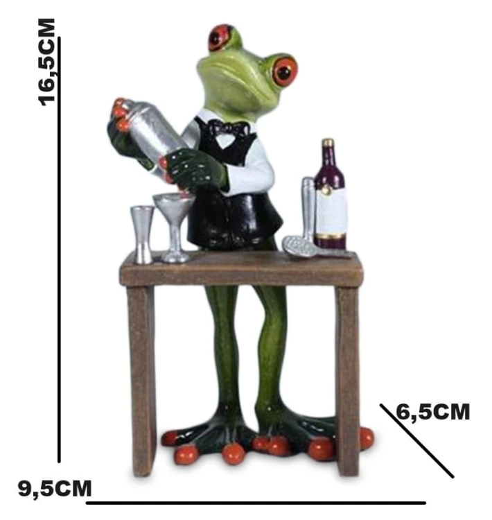 FIGURKA ŻABA BARMAN 16x9x6