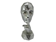 FIGURKA MASKA 20X8X9 SREBRNA GEOMETRYCZNA