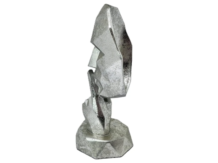 FIGURKA MASKA 20X8X9 SREBRNA GEOMETRYCZNA