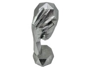 FIGURKA MASKA 20X8X9 SREBRNA GEOMETRYCZNA