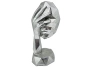 FIGURKA MASKA 20X8X9 SREBRNA GEOMETRYCZNA
