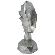 FIGURKA MASKA 20X8X9 SREBRNA GEOMETRYCZNA