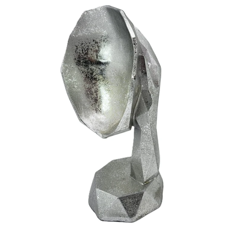FIGURKA MASKA 20X8X9 SREBRNA GEOMETRYCZNA