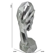 FIGURKA MASKA 20X8X9 SREBRNA GEOMETRYCZNA