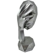 FIGURKA MASKA 20X8X9 SREBRNA GEOMETRYCZNA