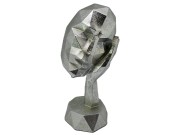 FIGURKA MASKA 19X9X9 SREBRNA GEOMETRYCZNA