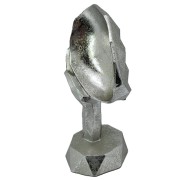 FIGURKA MASKA 19X9X9 SREBRNA GEOMETRYCZNA