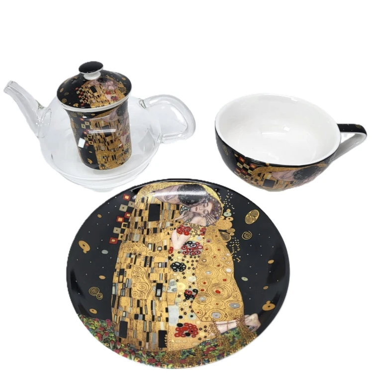 TEA FOR ONE KLIMT CZARNY ZESTAW DO HERBATY