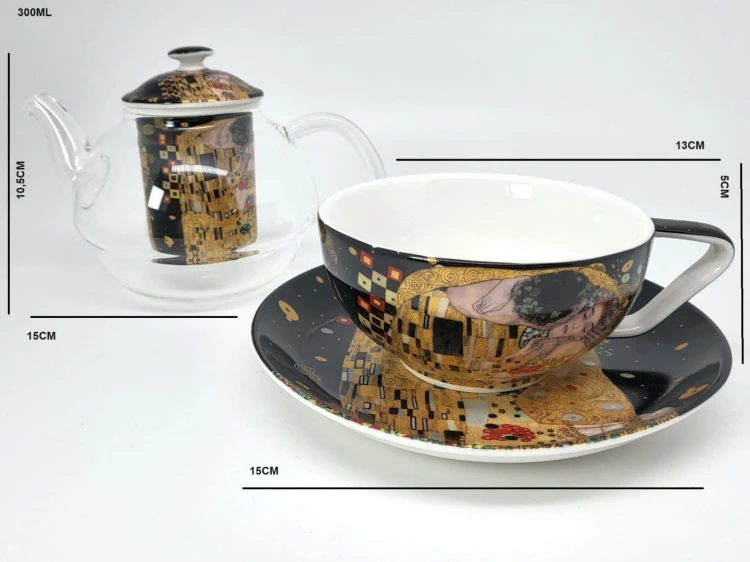 TEA FOR ONE KLIMT CZARNY ZESTAW DO HERBATY