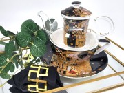 TEA FOR ONE KLIMT CZARNY ZESTAW DO HERBATY