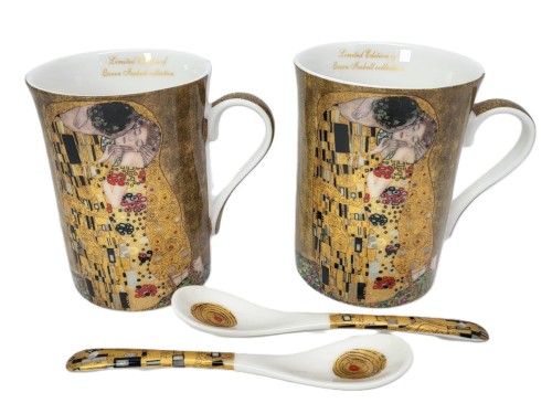 ZESTAW 2 KUBKÓW Z ŁYŻECZKĄ (2+2) KLIMT