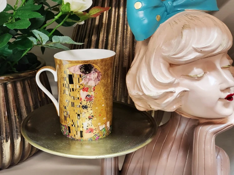 ZESTAW 2 KUBKÓW Z ŁYŻECZKĄ (2+2) KLIMT