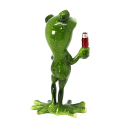 FIGURKA ŻABA Z SZAMPANEM 17CM
