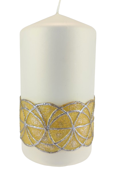 ŚWIECA GLAMOUR SŁUPEK Z ORNAMENTEM 80X150