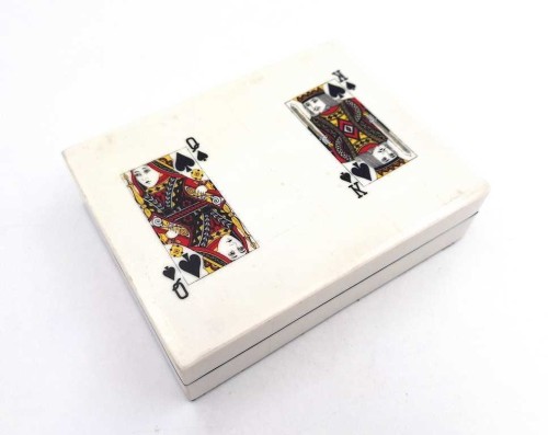 Dwie talie kart w pudełku z żywicy 15x11,5x4cm