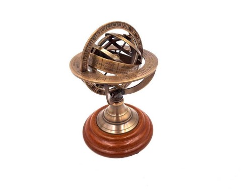 Mosiężne astrolabium - Wysokość 13,5 cm