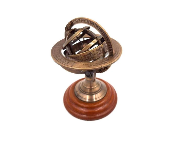 Mosiężne astrolabium - Wysokość 13,5 cm