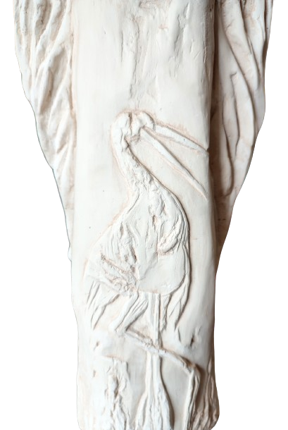 ANIOŁ RODZINA Z DZIECKIEM STOJĄCY GIPSOWY 44CM