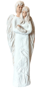 ANIOŁ RODZINA Z DZIECKIEM STOJĄCY GIPSOWY 44CM