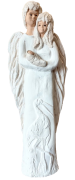 ANIOŁ RODZINA Z DZIECKIEM STOJĄCY GIPSOWY 44CM