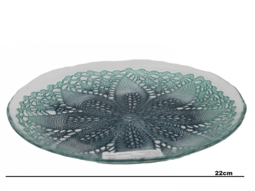 TALERZ/PATERA SZKLANA WE WZORY 22CM
