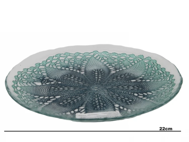 TALERZ/PATERA SZKLANA WE WZORY 22CM