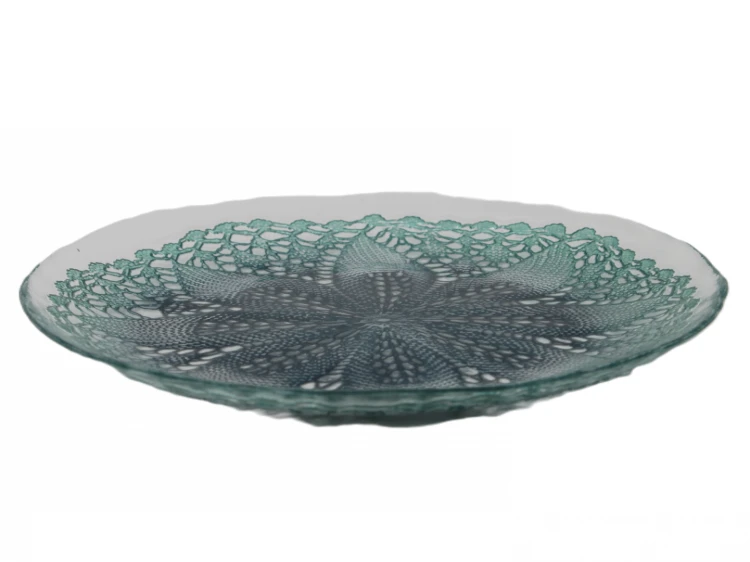 TALERZ/PATERA SZKLANA WE WZORY 22CM