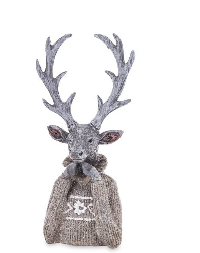 FIGURKA POPIERSIE RENIFER W SWETRZE 19,5CM