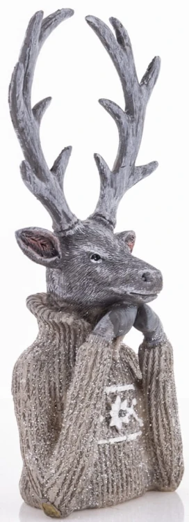 FIGURKA POPIERSIE RENIFER W SWETRZE 19,5CM