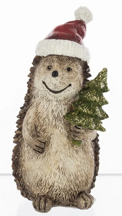 FIGURKA JEŻYK ZIMOWY Z CHOINKĄ 12,5CM