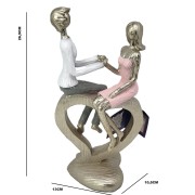 FIGURKA PARA ZAKOCHANYCH Z SERCEM 26,5CM